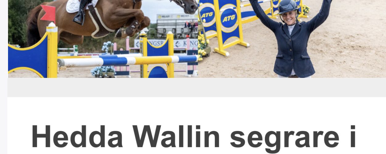 Hedda Wallin segrare i ATG Riders League 1.50