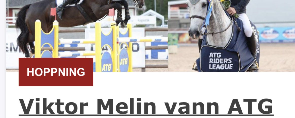 Viktor Melin vann ATG Riders League på Sundbyholm